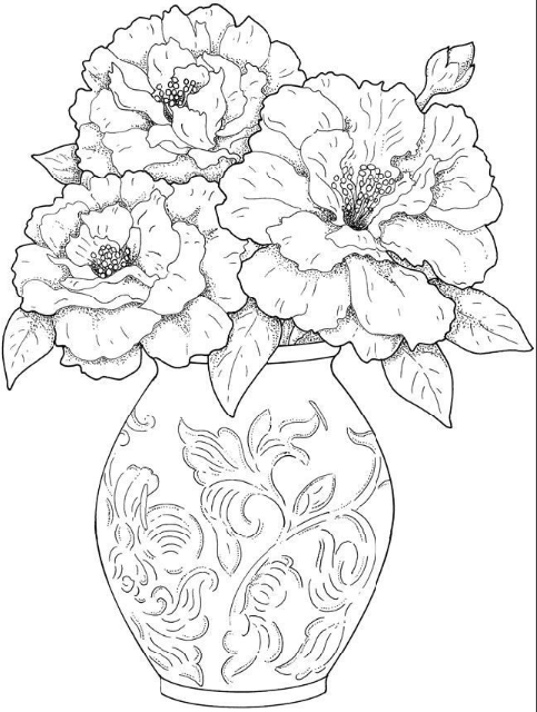 Flower Coloring Pages For Adults | Www.robertdee.org - Coloring Home