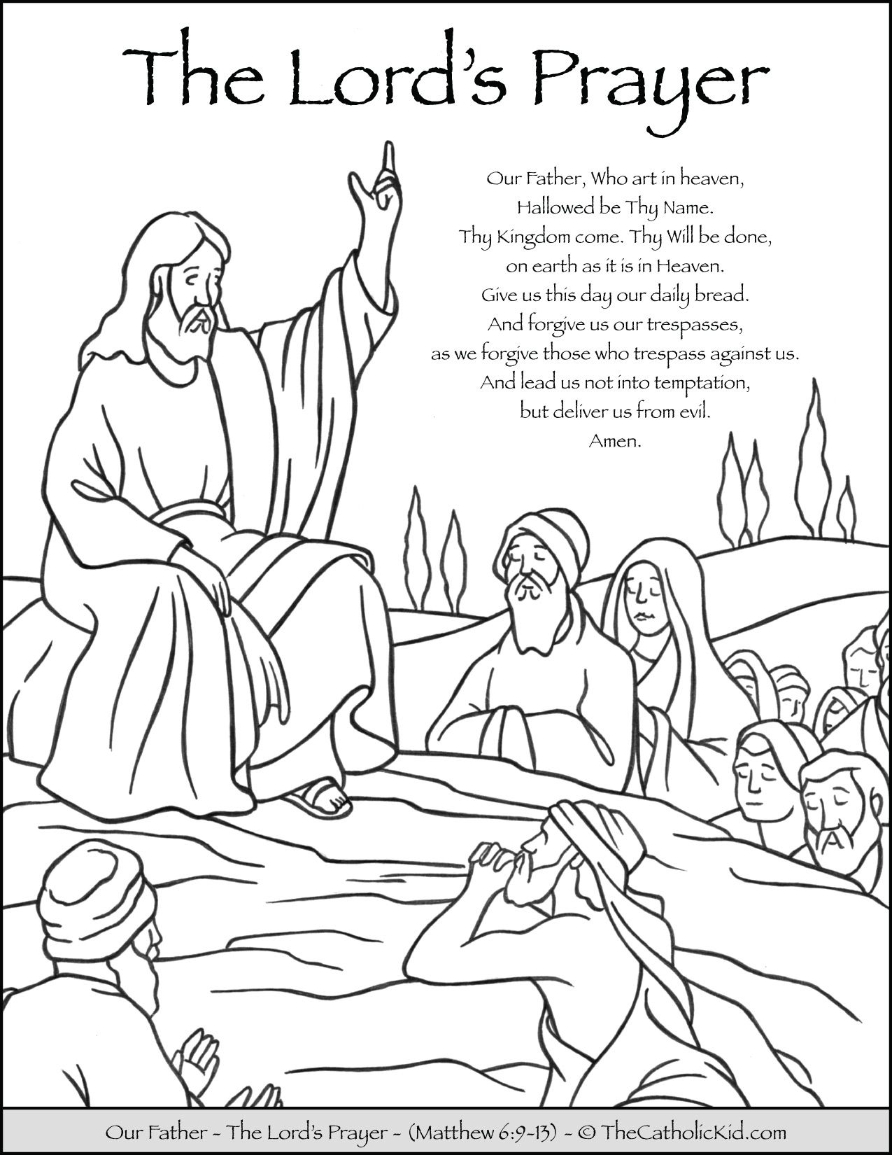 The Lord's Prayer - Our Father Prayer Coloring Page - TheCatholicKid.com | Our  father prayer, Prayer for fathers, The lords prayer
