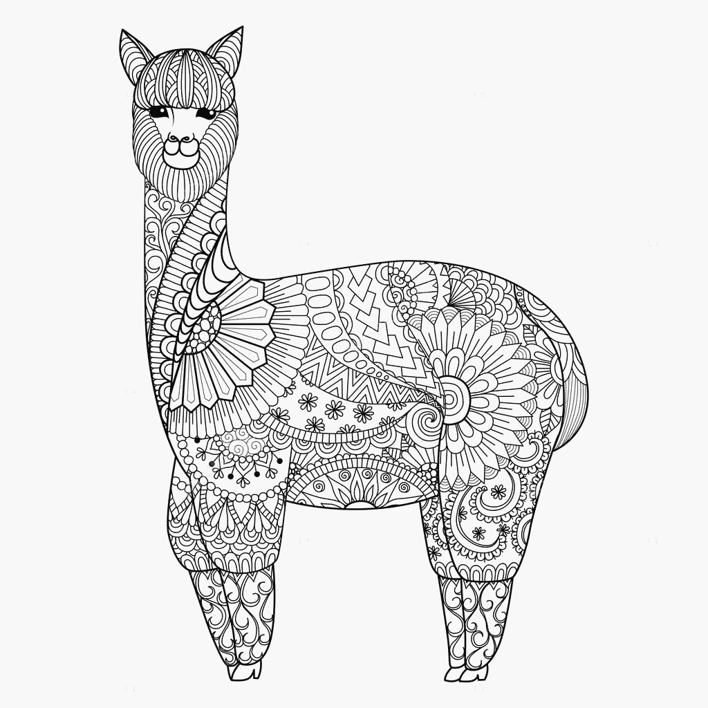 Alpaca coloring page Alpaca coloring page coloring pages | Merry ...