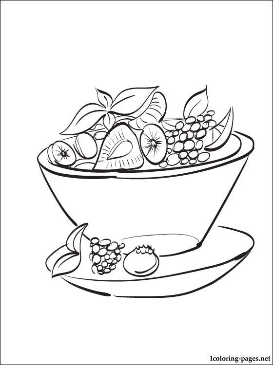 Fruit Salad Coloring Page Pages | Halloween | Fruit salad, Fruit ...