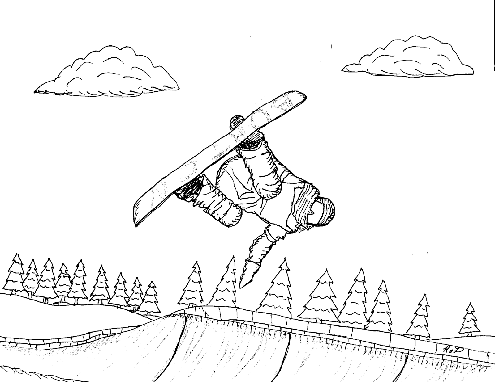 Robin's Great Coloring Pages: Chloe Kim Snowboarder at the Winter Olympics