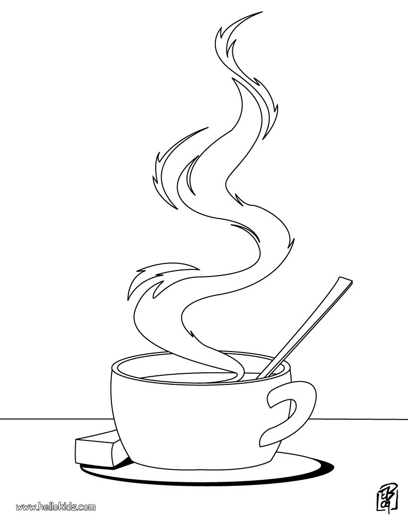 Cup of tea coloring pages - Hellokids.com