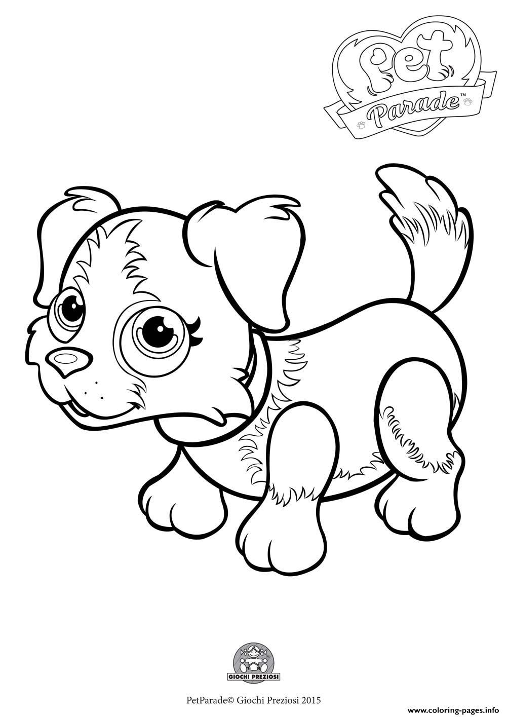 Print pet parade cute dog border collie 1 Coloring pages Free ...