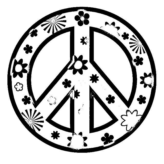 free peace sign coloring pages for kids - Google Search | Party ...