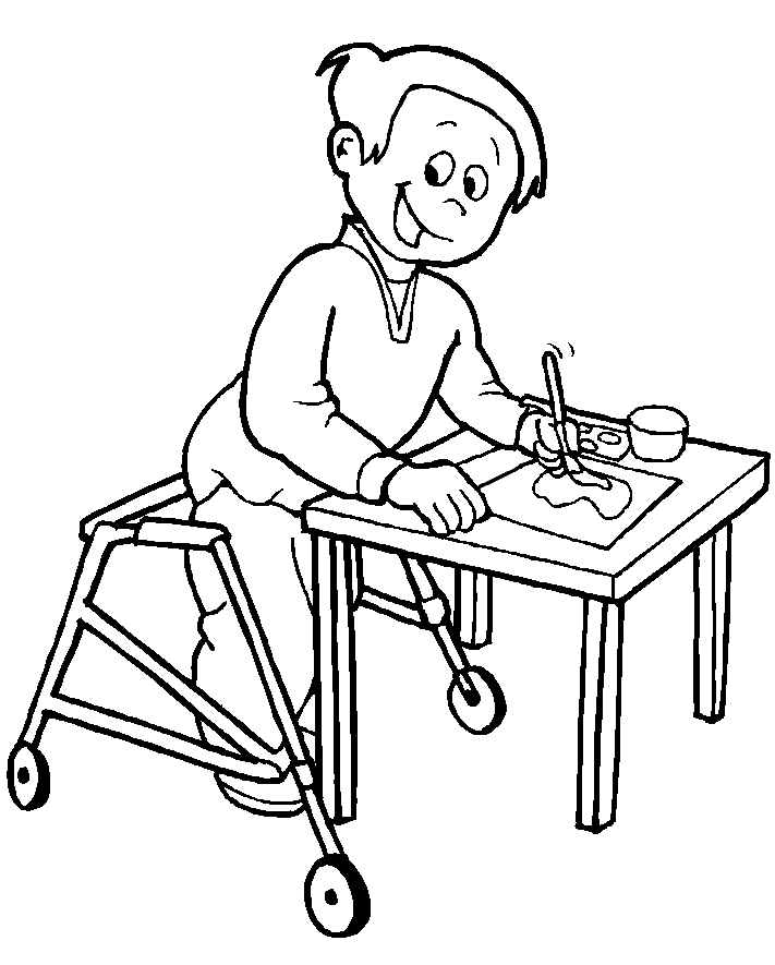 Kids Disabled Coloring Pages For Kids #cBa : Printable People with ...
