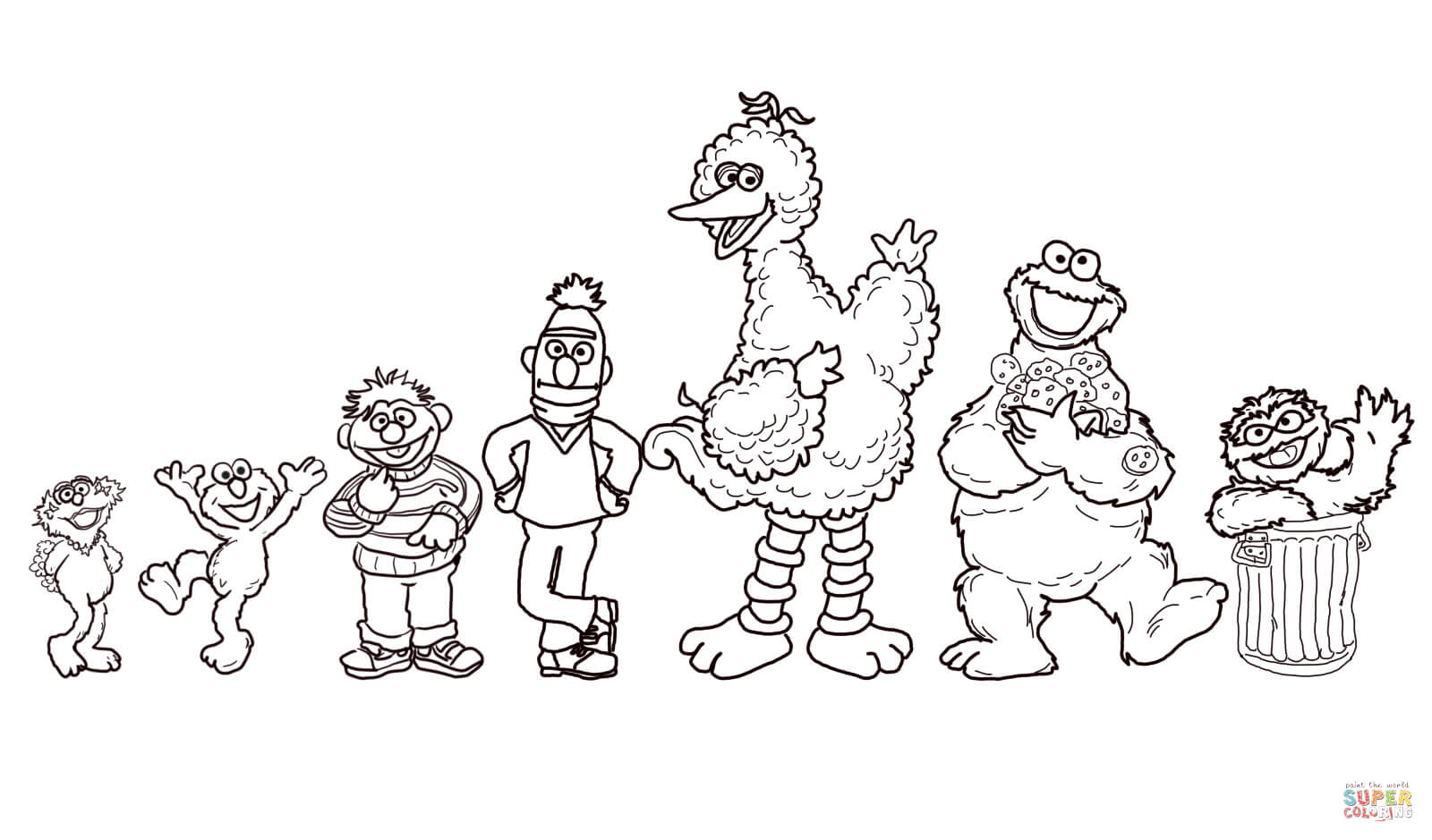 Sesame Street Characters coloring page | Free Printable Coloring Pages
