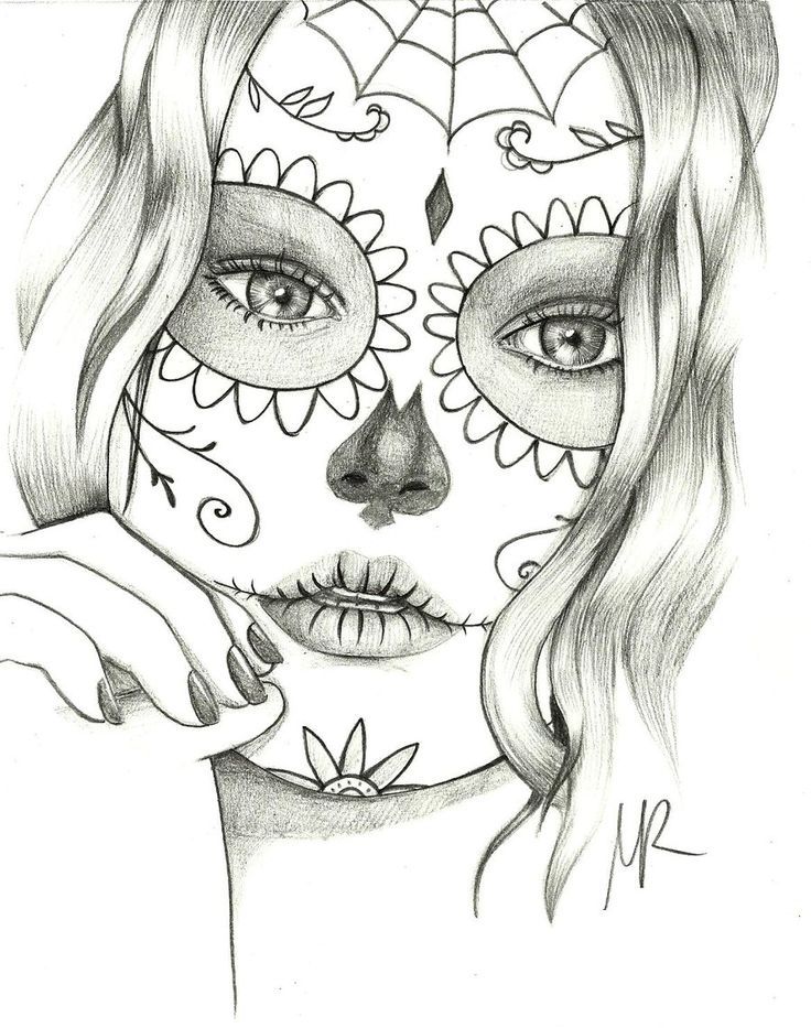 Download Girl Sugar Skull Coloring Pages - Coloring Home