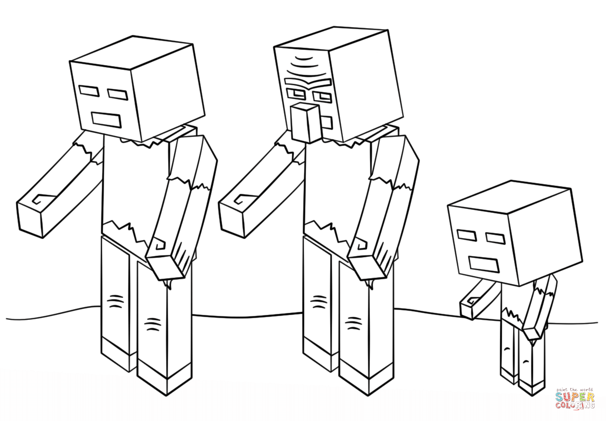 Download Minecraft Zombie Coloring Page - Coloring Home