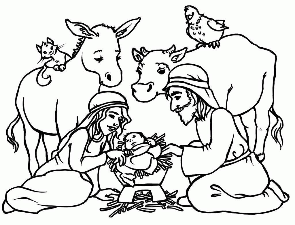 Manger Animals Coloring Pages   Coloring Home