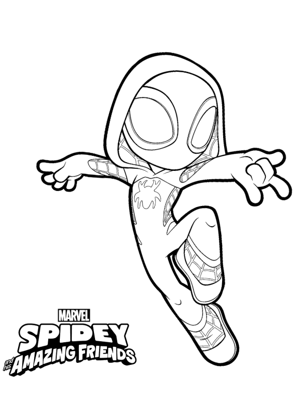 Coloring Page Spidey And His Amazing Friends Ghost Spider - Coloring Home