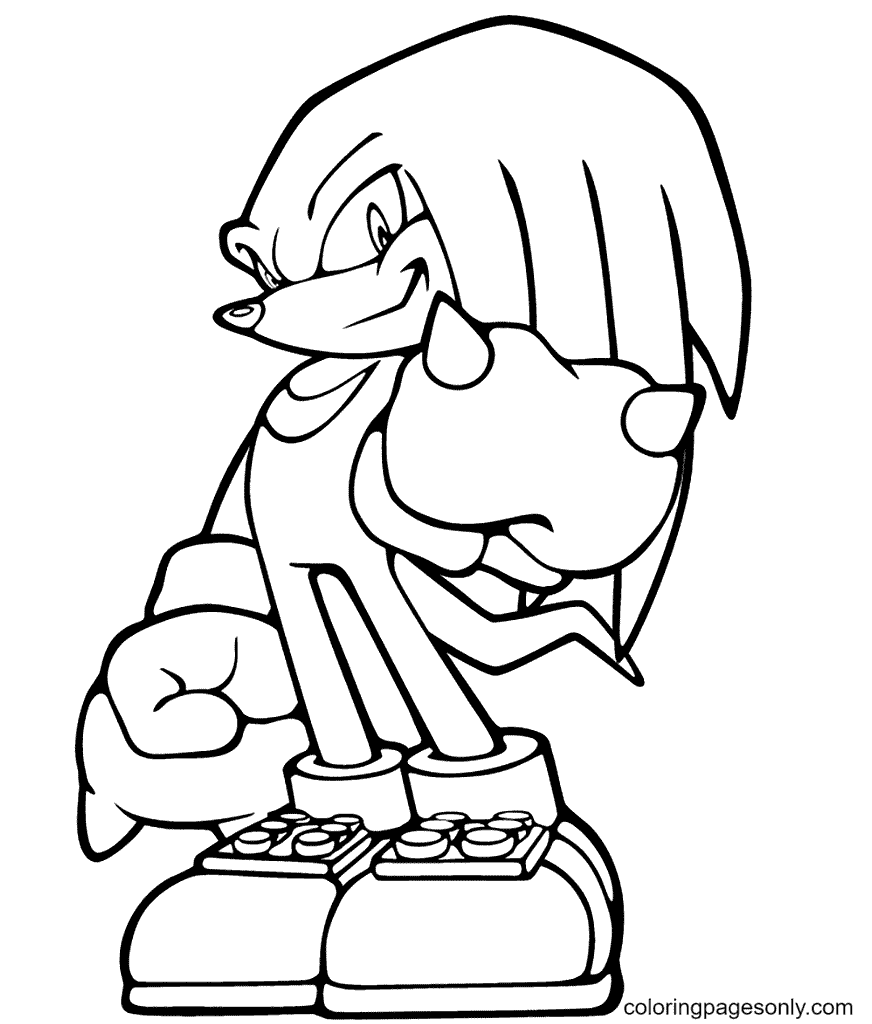Knuckles from Sonic Coloring Pages - Knuckles Coloring Pages - Coloring  Pages For Kids And Adults