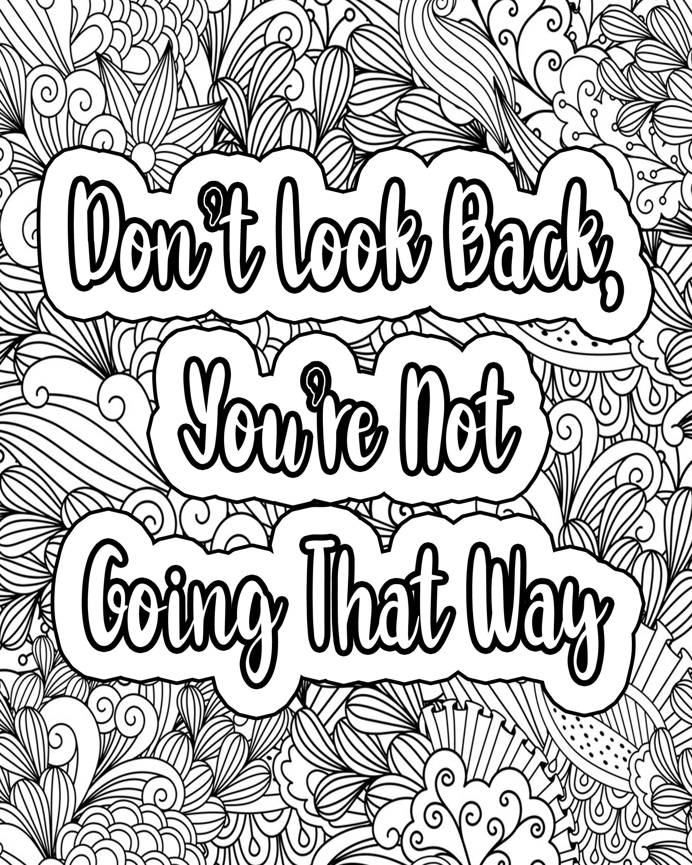 Inspirational Quotes Coloring Pages for Adults. Zentangle - Etsy