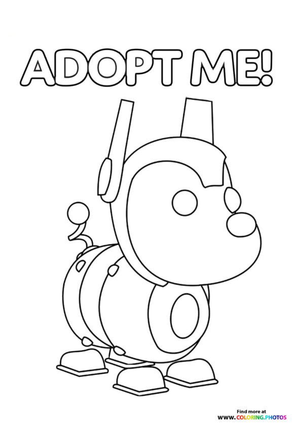 Adopt me Roblox! Robo Dog - Coloring Pages for kids