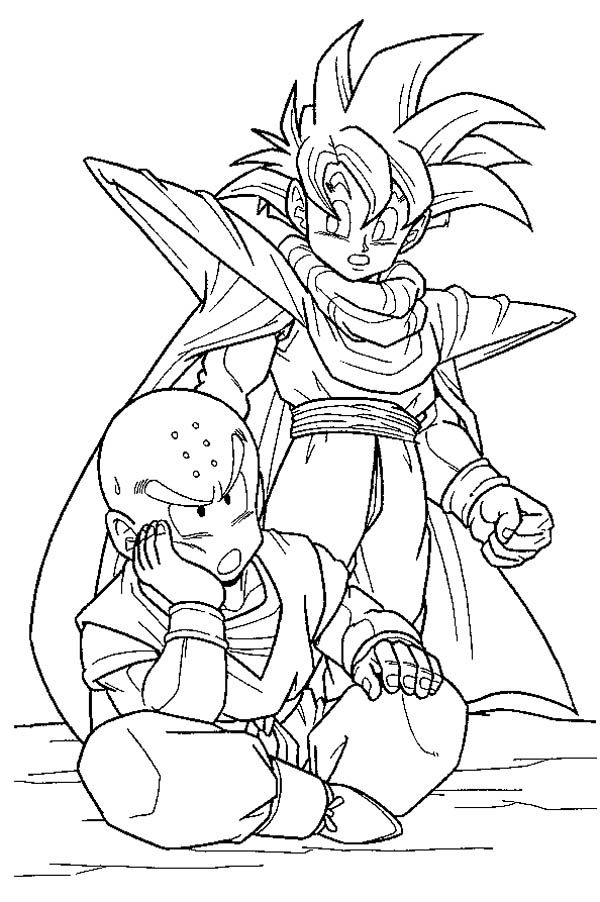 Krillin And Gohan Waiting For Cell In Dragon Ball Z Coloring Page : Kids  Play Color | Coloring pages, Pokemon coloring pages, Dragon ball artwork