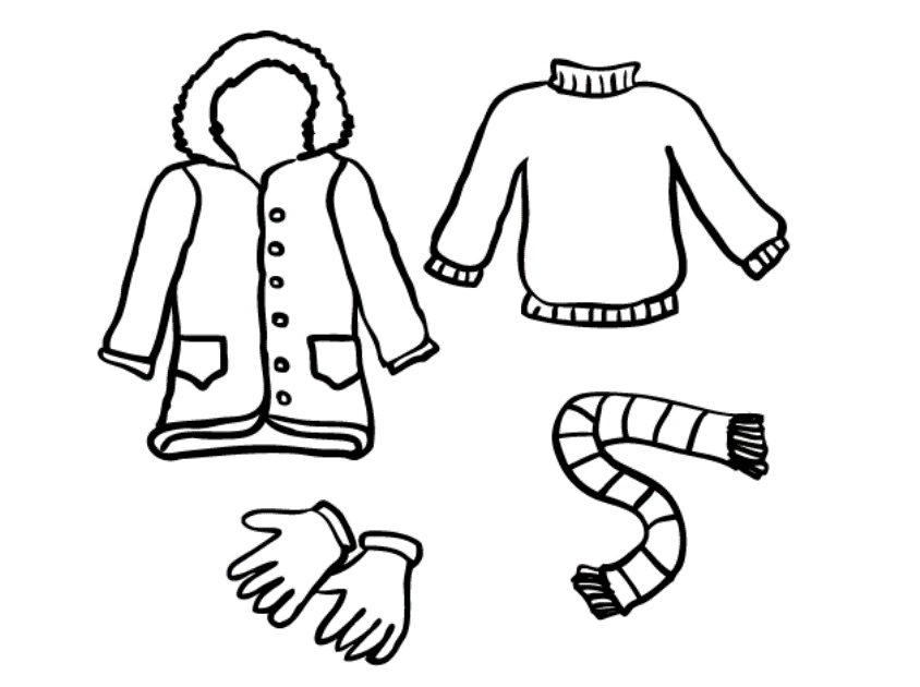 Children With Winter Cloths Coloring Pages - Coloring Home