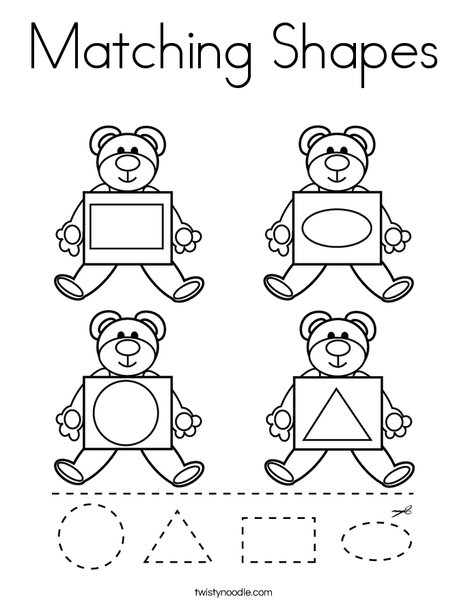 Matching Shapes Coloring Page - Twisty ...twistynoodle.com