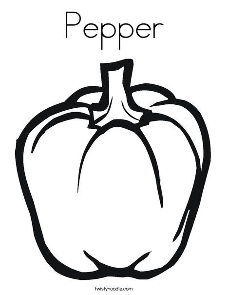 Pepper Coloring Page, Coloring Page Template Printing Printable Food Coloring  Pages for Kid… in 2020 | Stuffed green peppers, Fruit coloring pages,  Vegetable coloring pages