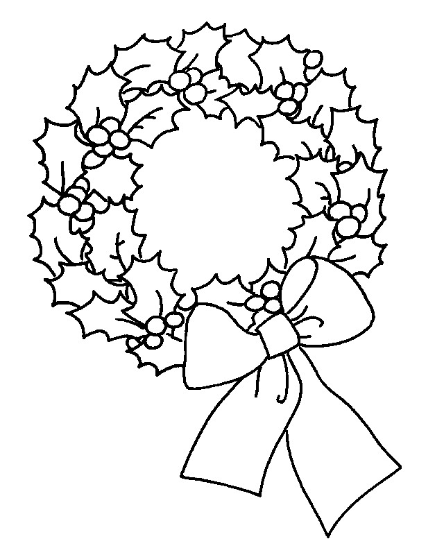 Christmas Wreaths Coloring Pages - Coloring Pages For All Ages