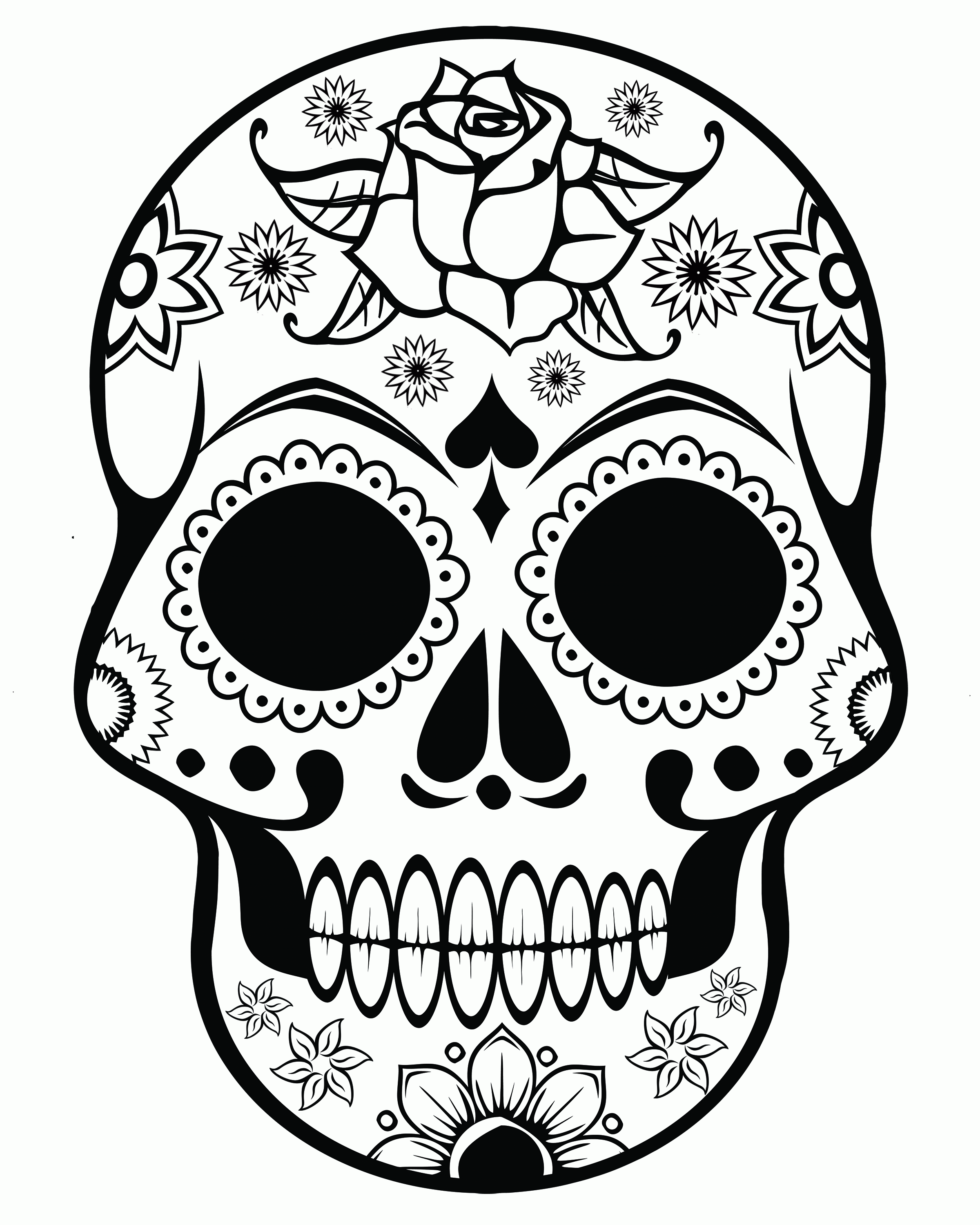 Skulls To Print - Coloring Pages for Kids and for Adults