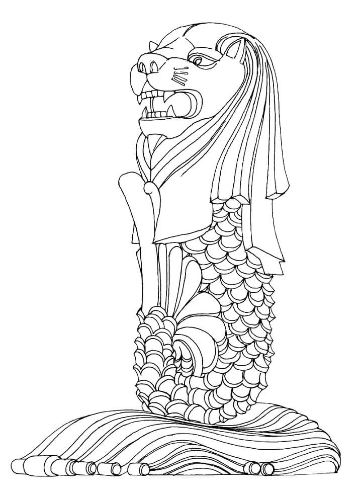 Merlion 1 Coloring Page - Free Printable Coloring Pages for Kids