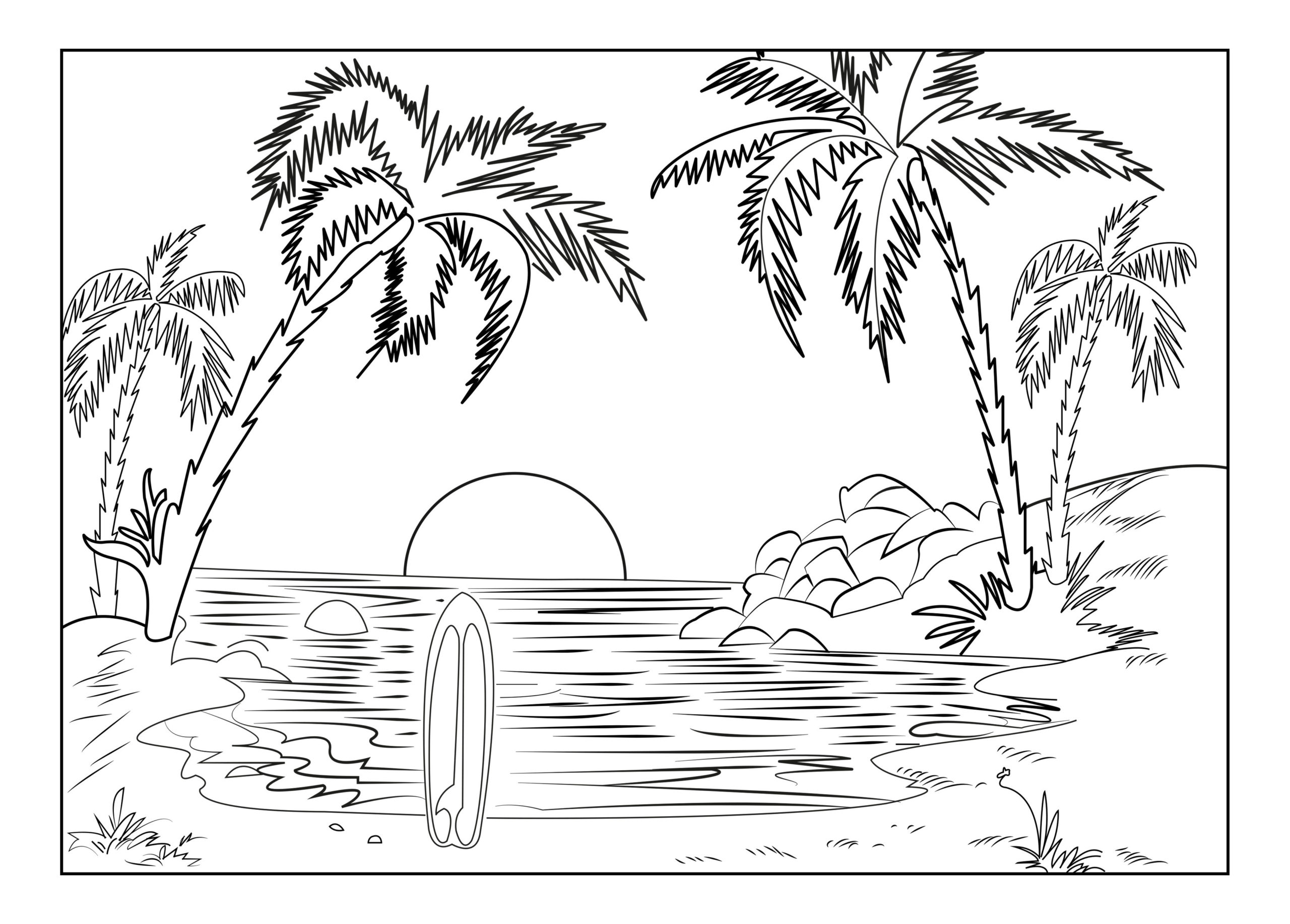Sunset Coloring Pages Coloring Home