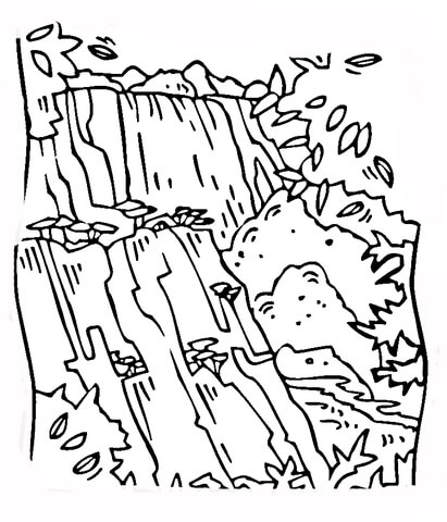Waterfall Victoria coloring page | Free Printable Coloring Pages