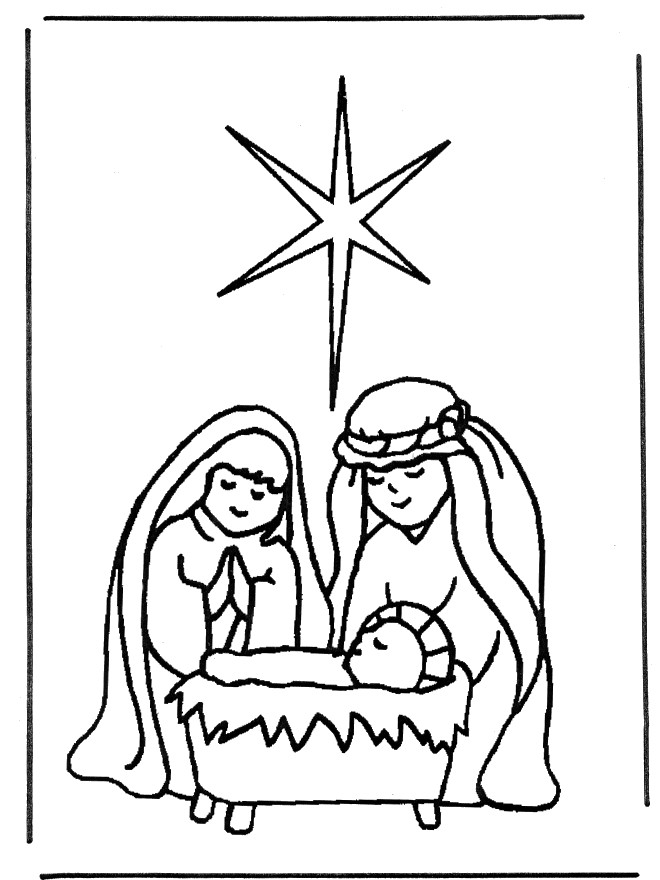 Jesus coloring book with the star of Bethlehem printable and online