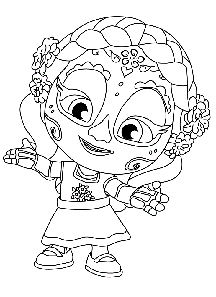 Vida Calavera from Super Monsters Coloring Page - Free Printable Coloring  Pages for Kids