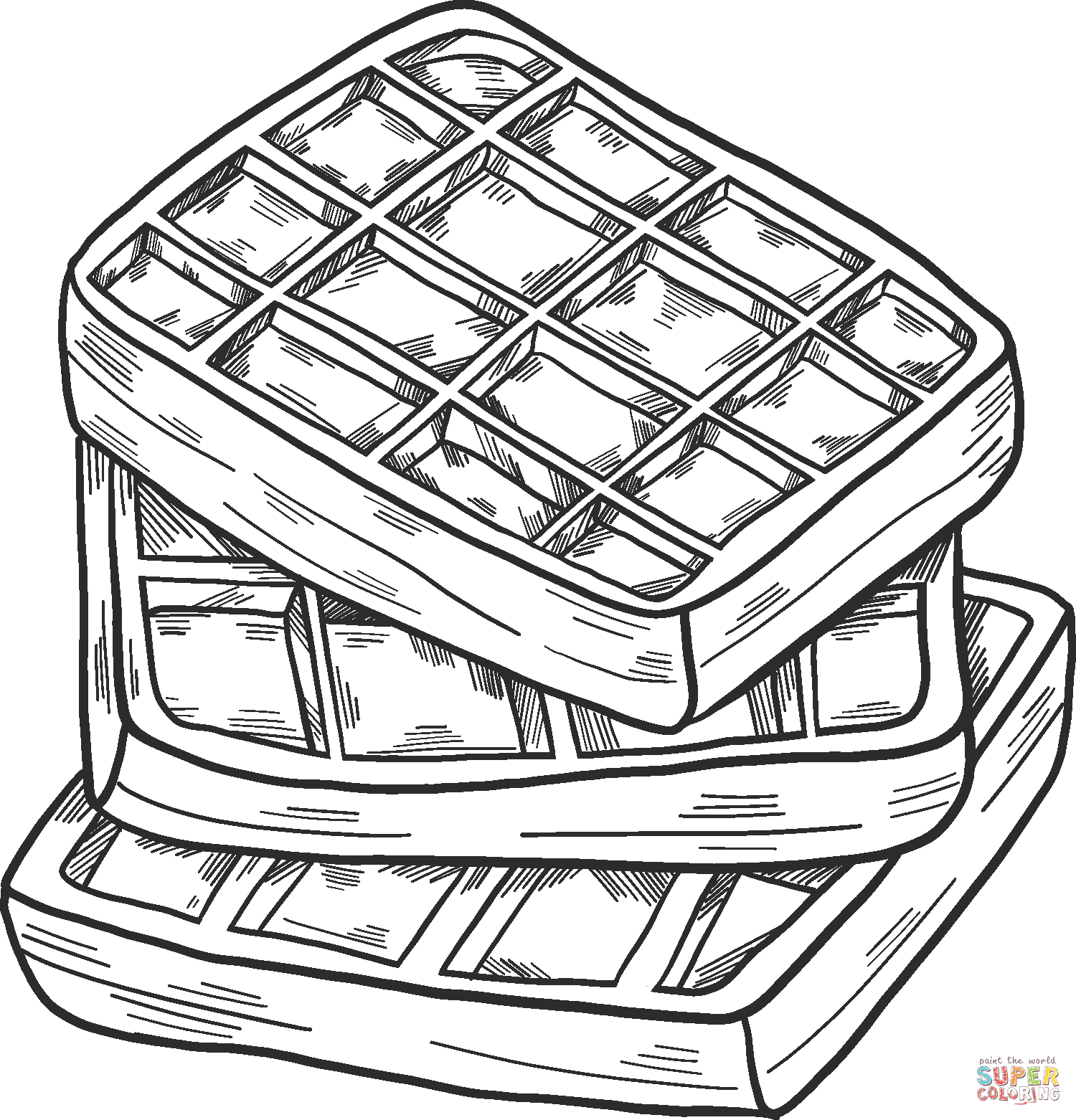 Waffle Coloring Pages - Coloring Home