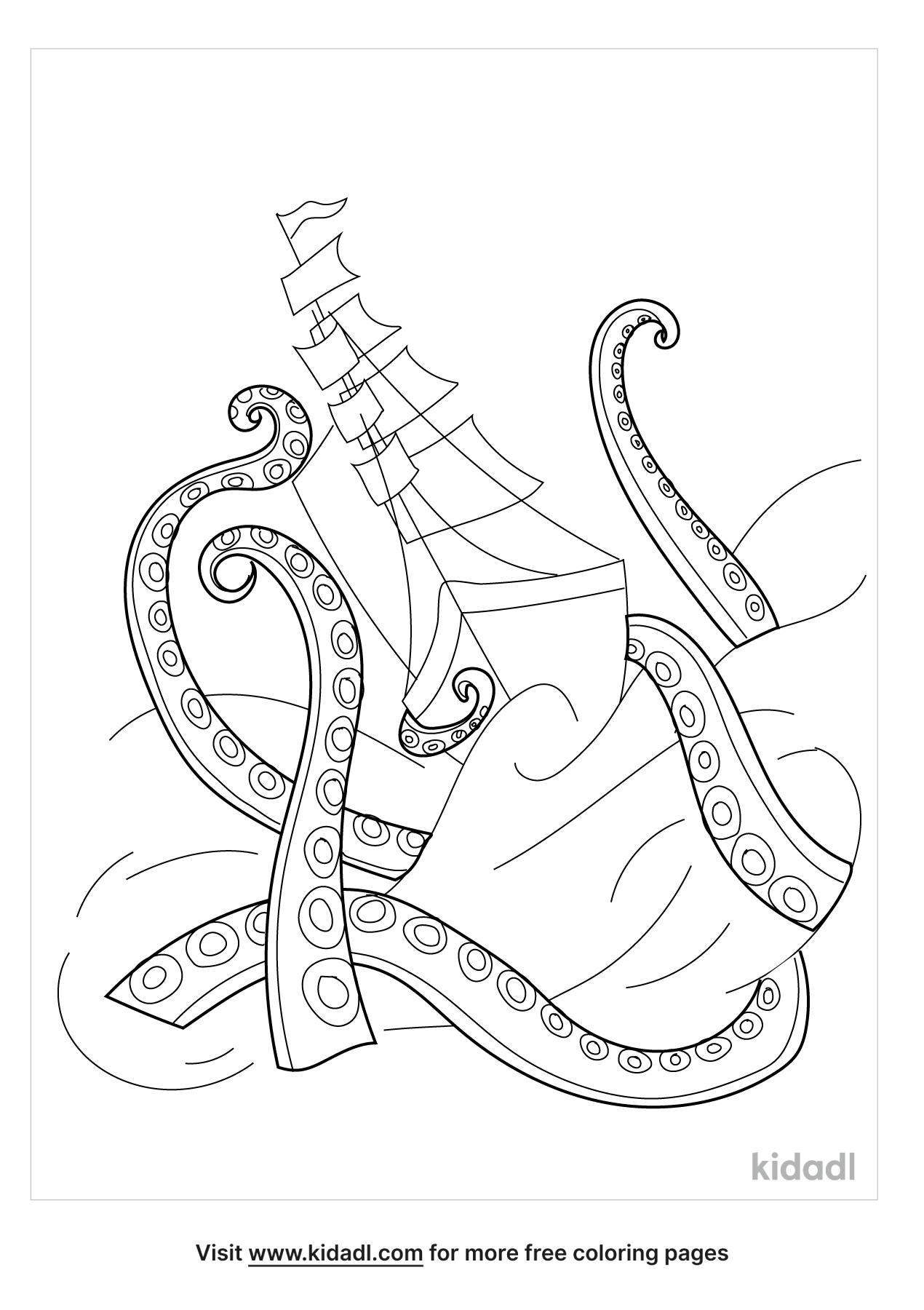 Kraken Coloring Pages | Free Fairytales & Stories Coloring Pages | Kidadl