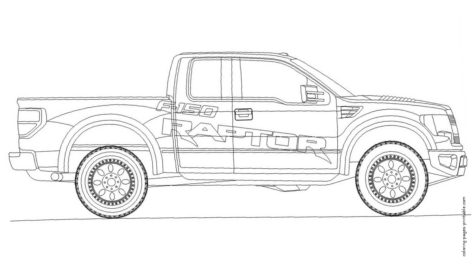 Car coloring sheets. Pickup truck || COLORING-PAGES-PRINTABLE.COM