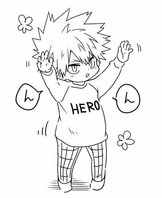 Little Bakugo Coloring Page - Free Printable Coloring Pages for Kids