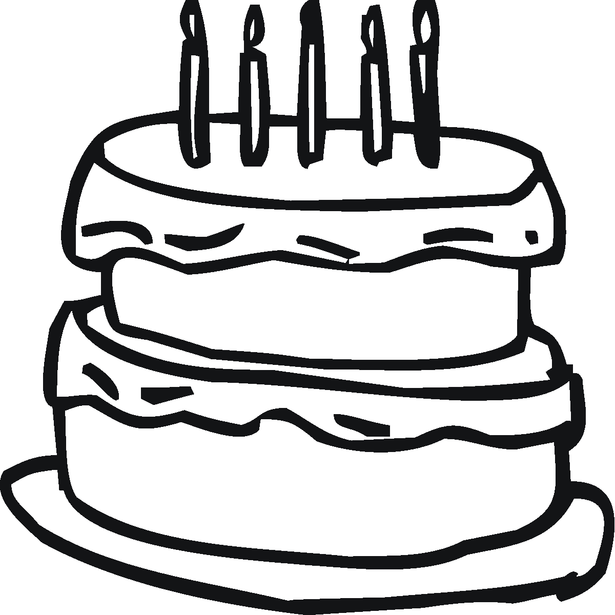 Birthday Cake Coloring Pages - Free Large Images