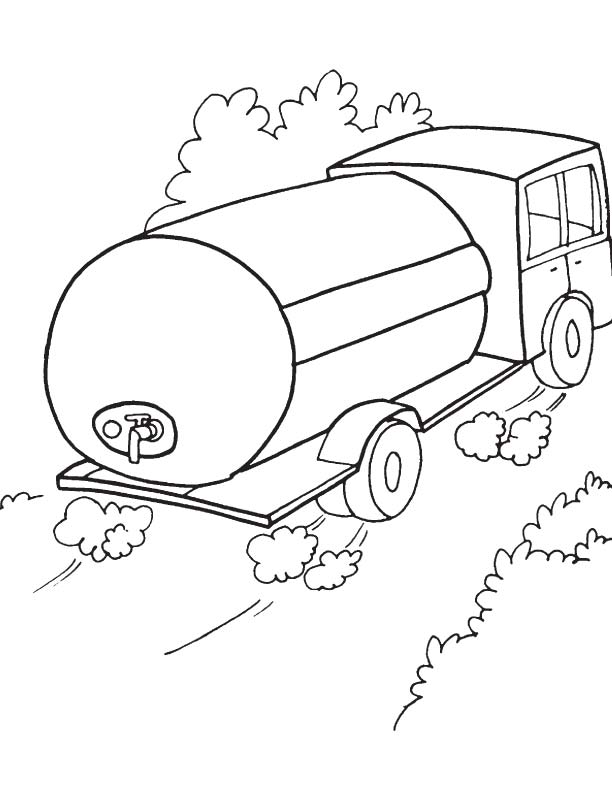 Water tank truck coloring page | Download Free Water tank truck coloring  page for kids | Best Coloring Pages