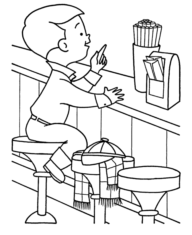Restaurant Kids Coloring Sheets Coloring Pages