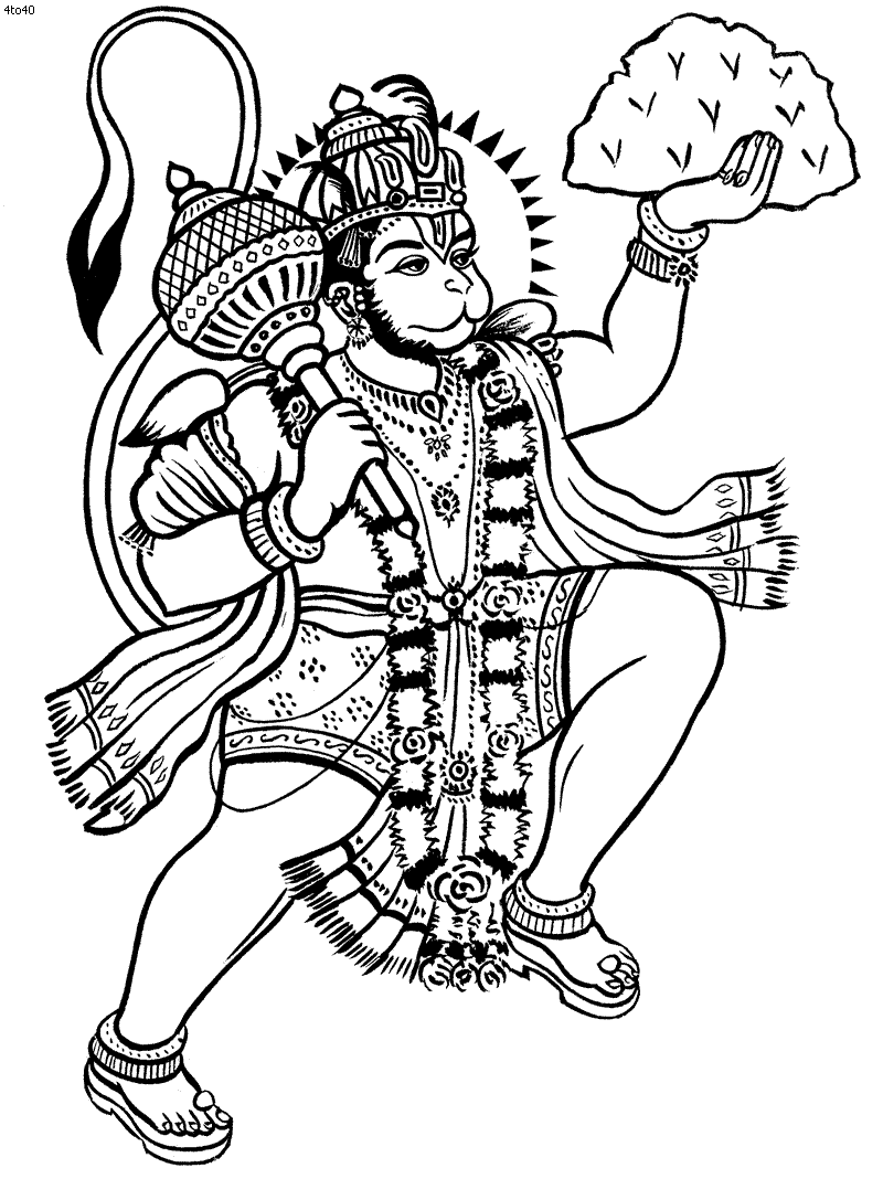 Kathakali Outline Hanuman coloring book hanuman | Hanuman tattoo, Lord  ganesha paintings, Hanuman wallpaper
