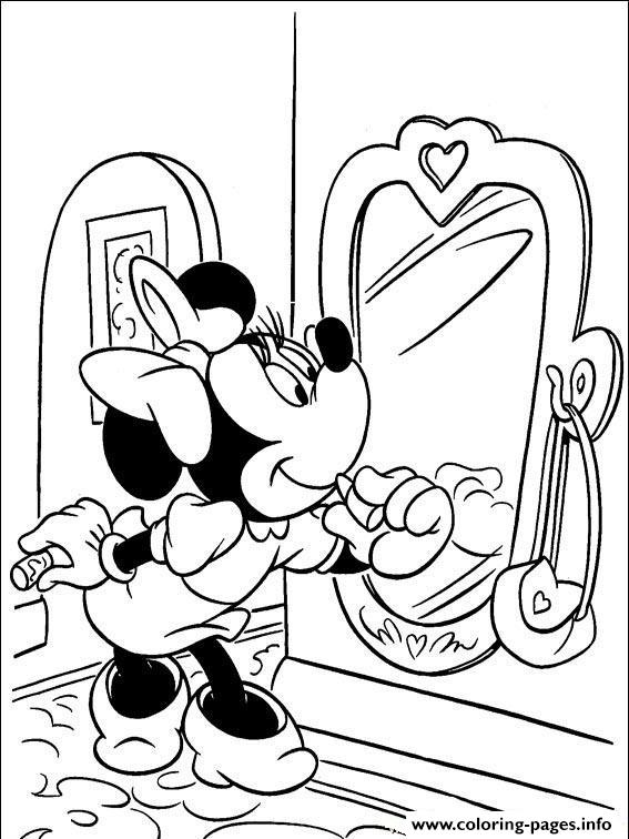 Minnie Put Lipstick On Disney 1ab4 Coloring Pages Printable