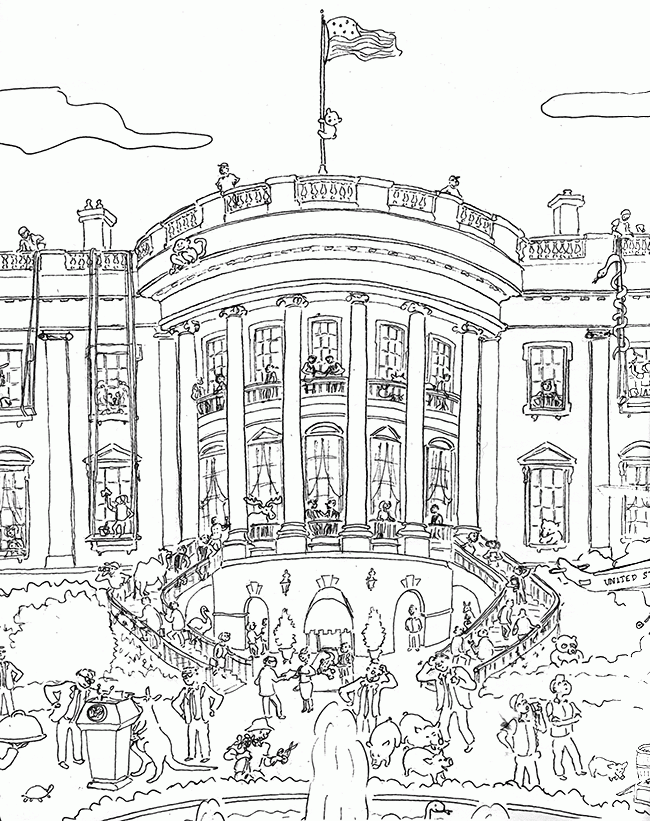White House Coloring Page - Coloring Home