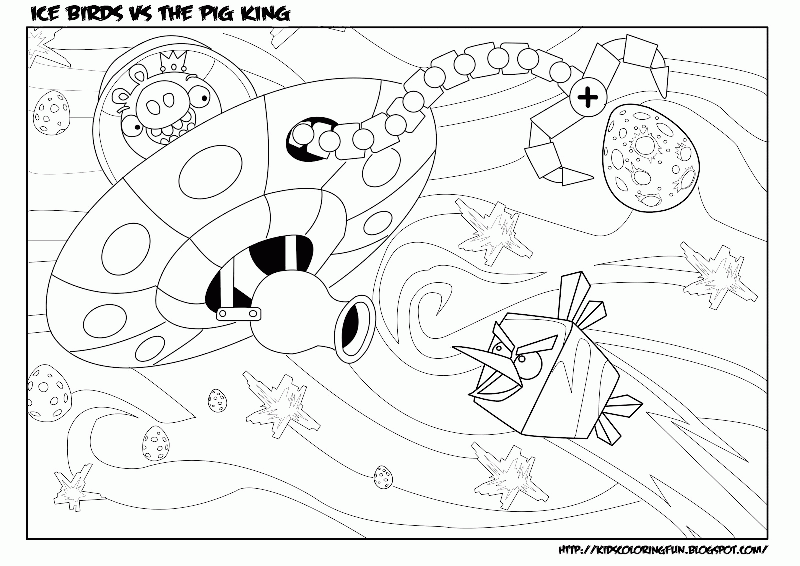 Angry Bird Space Coloring Page 