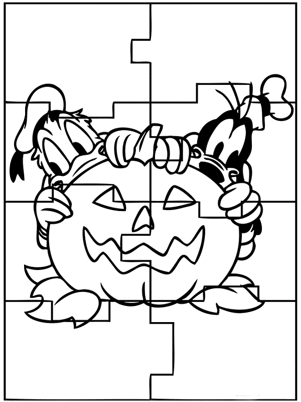 Halloween Puzzles Coloring Page