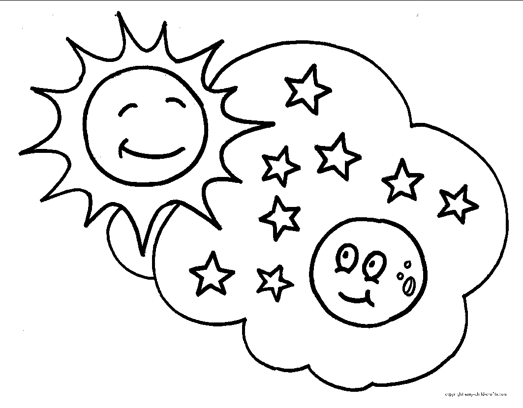 Sun Moon Stars Coloring Pages   Coloring Home