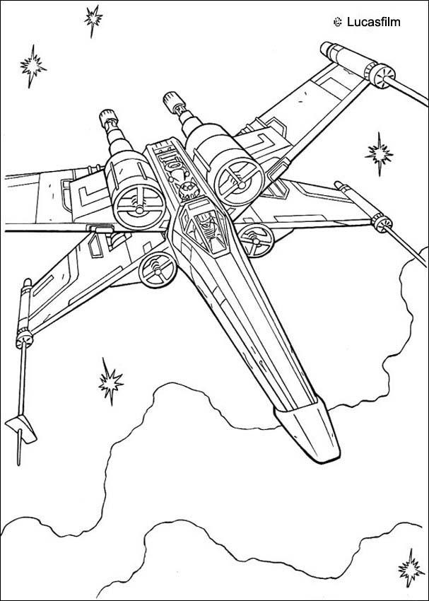 STAR WARS coloring pages - X-wing fighter of Luke Skywalker