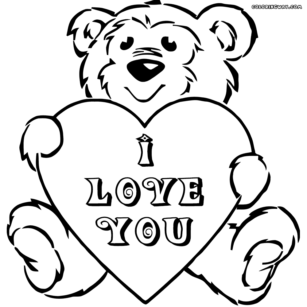 Free Printable Teddy Bear With Heart Coloring Page Wi - vrogue.co