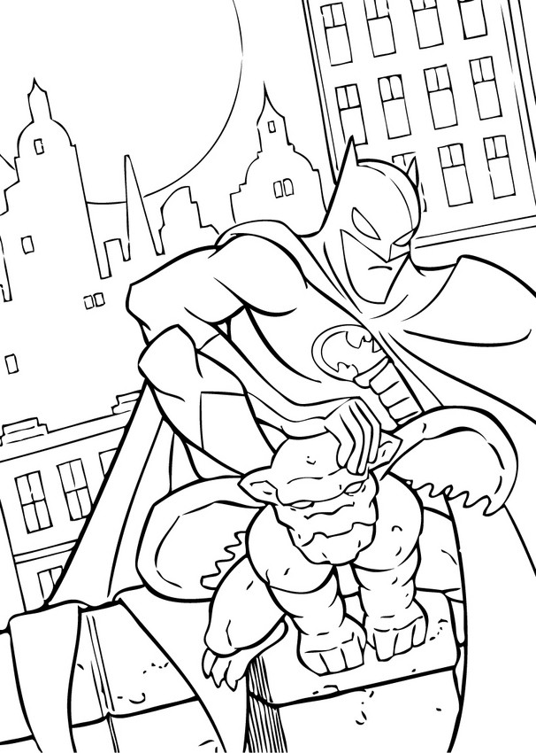 Batman and gargoyle coloring pages - Hellokids.com