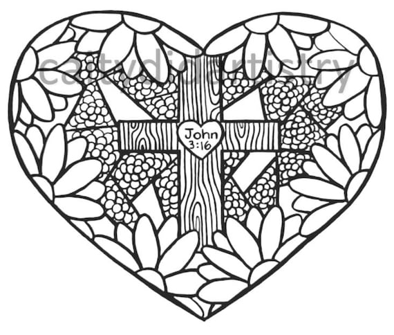 John 3:16 Coloring Page (Instant Download) - Etsy