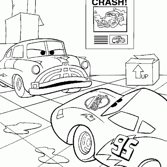 Doc Hudson Gets Anger With McQueen Coloring Page - Free Printable Coloring  Pages for Kids
