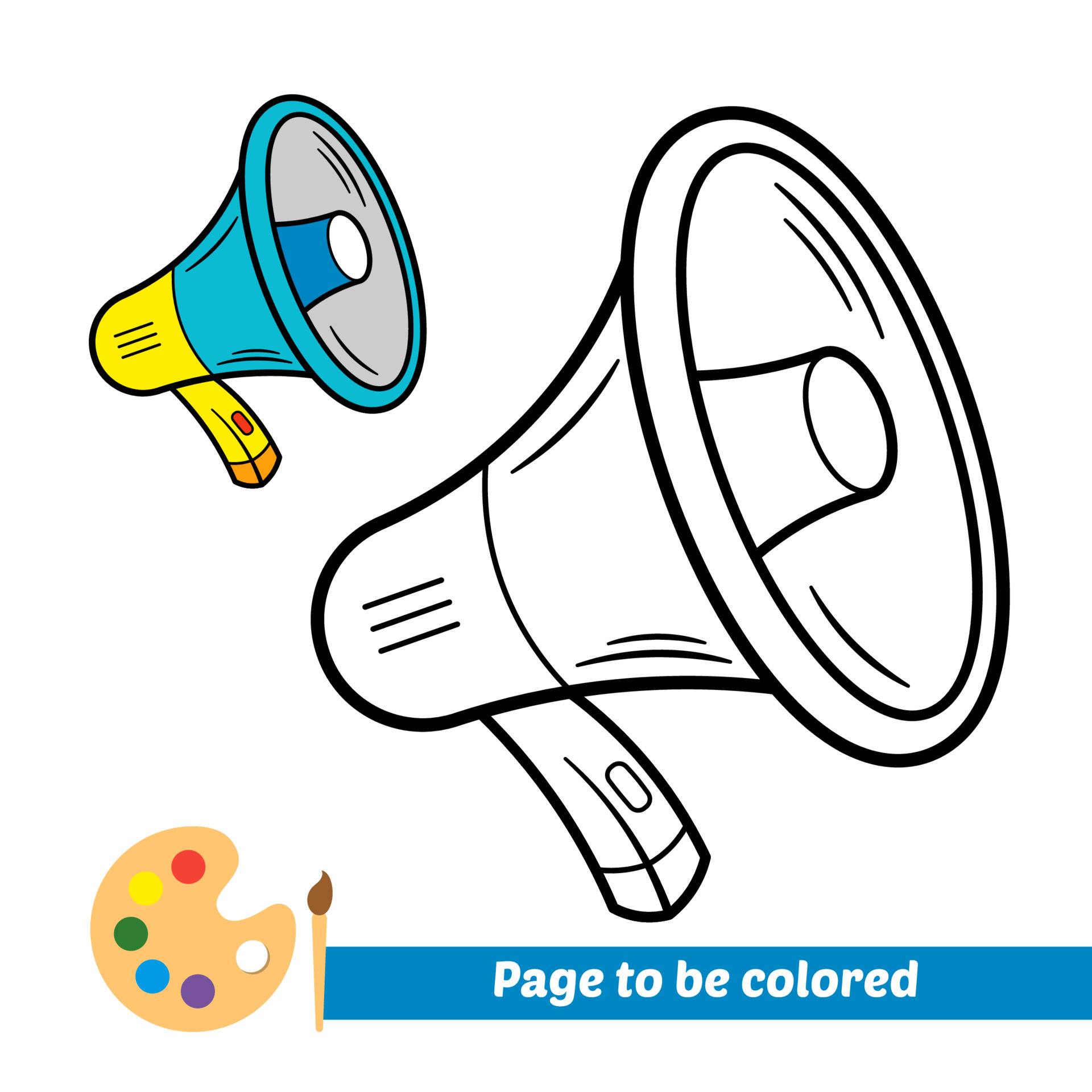 Coloring book for kids, megaphone vector 4725670 Vector Art at Vecteezy