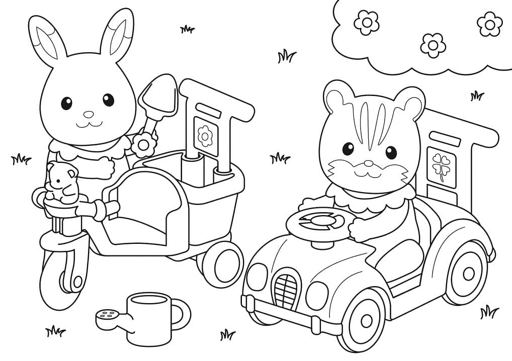 Cute Sylvanian Families Coloring Page - Free Printable Coloring Pages for  Kids