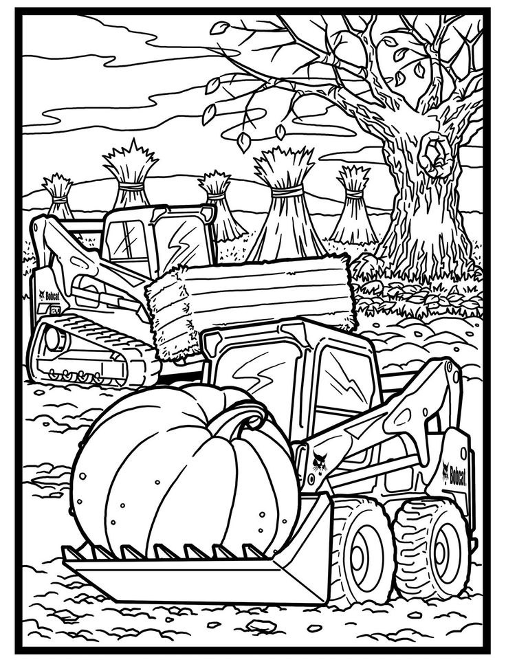 Download the Bobcat Coloring Pages! | Bobcat Blog | Farm coloring pages,  Fall coloring pages, Coloring pages