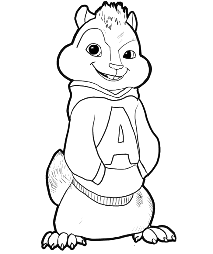 Smile Alvin The Chipmunk Coloring Pages - Chipmunks Coloring ...
